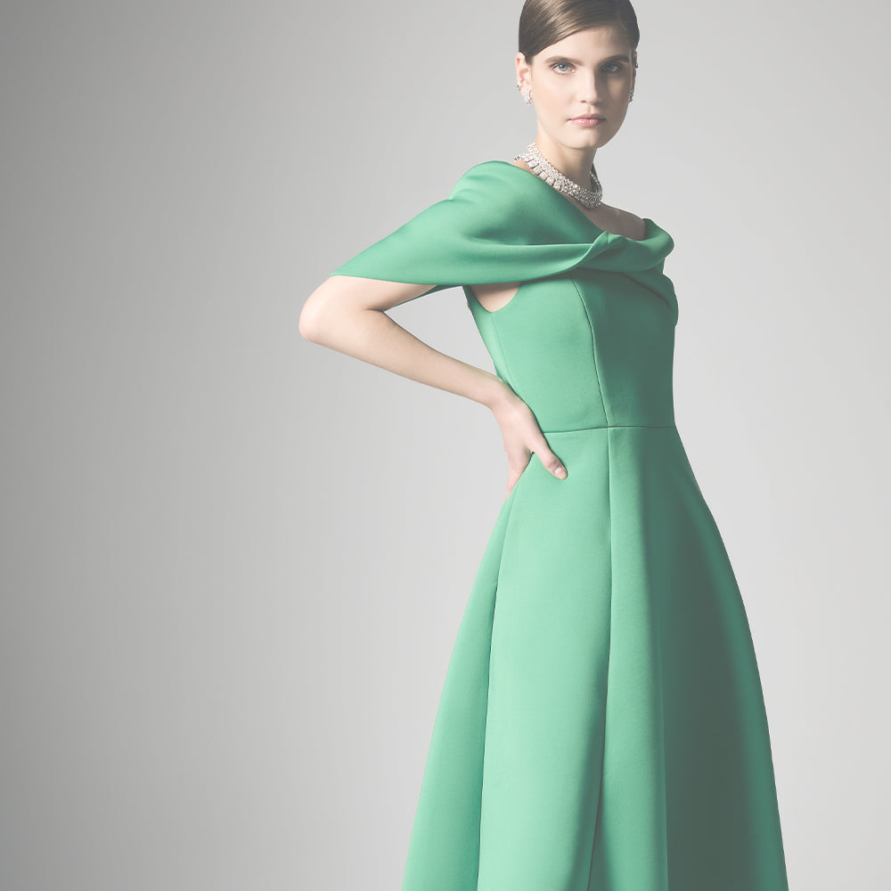 open lace back dress Lisa Barron | EVA Silk Sleeve Cocktail Dress