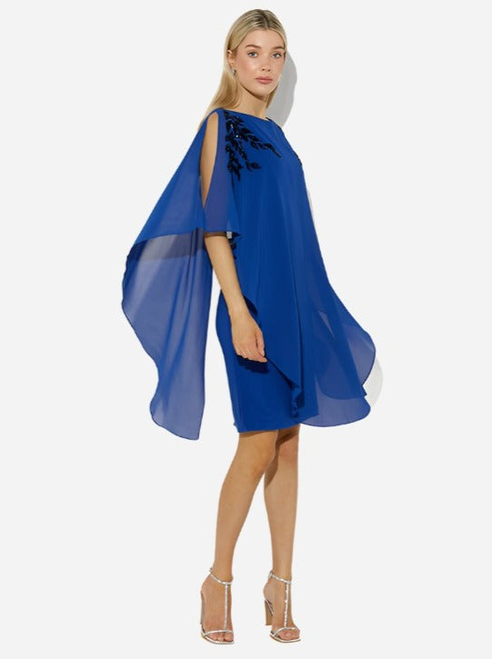 Celine Sapphire Chiffon Overlay Dress