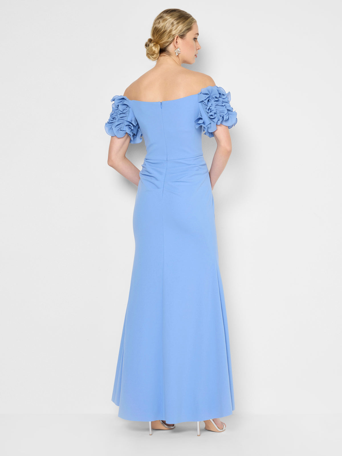Diana Periwinkle Ruffle Sleeve Gown