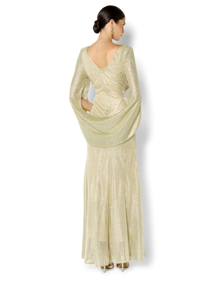 Alexie Mink Metallic Knit Gown