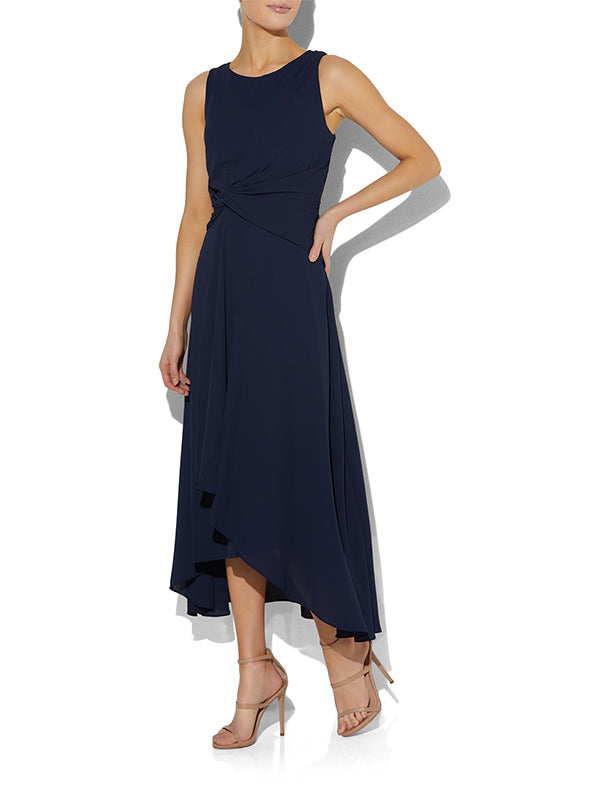 Allora Navy Chiffon Dress Montique Clothing