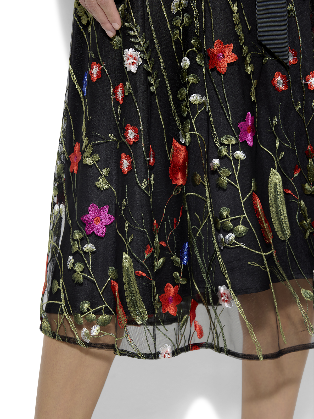 Botanica Tangerine Embroidered Dress