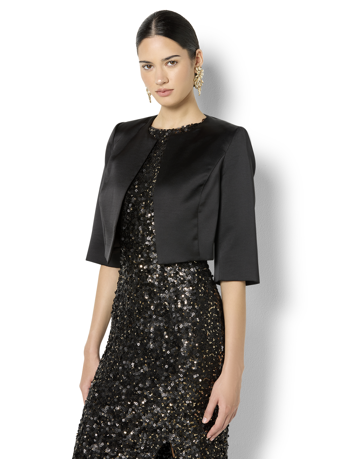 Carina Black Bolero - Montique Clothing Carina Black Bolero - Montique Clothing