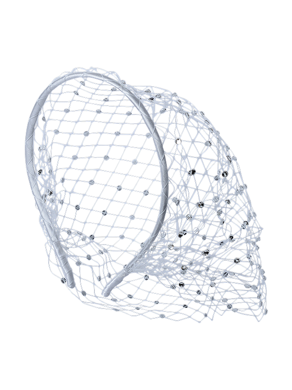Darcey Ivory Diamante Netted Headpiece