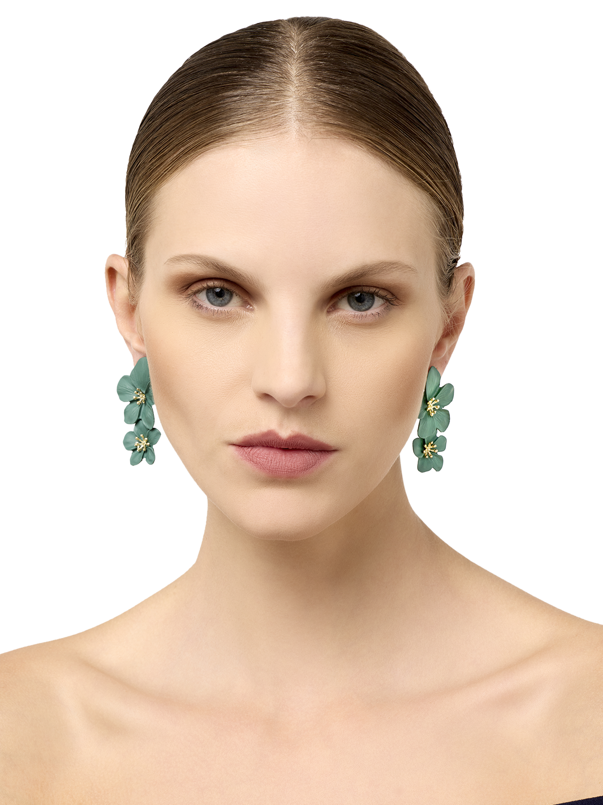 Freya Emerald Floral Earrings