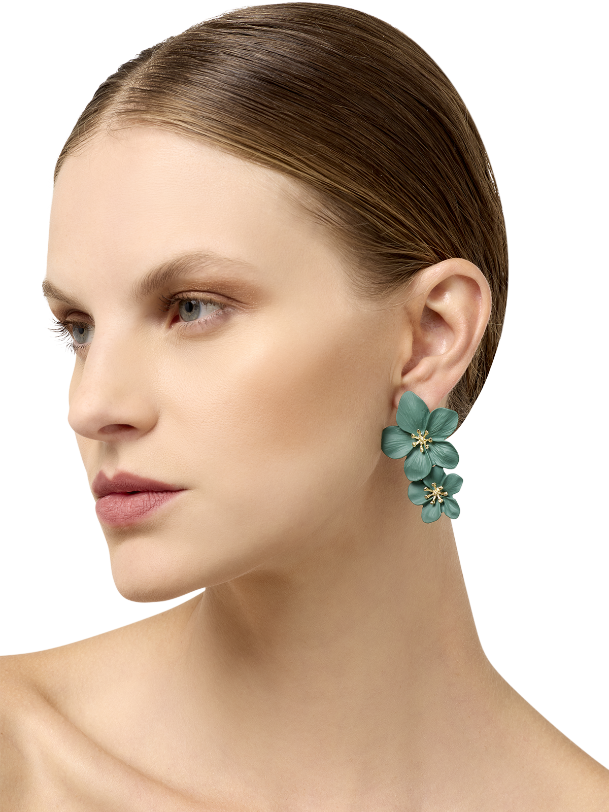 Freya Emerald Floral Earrings