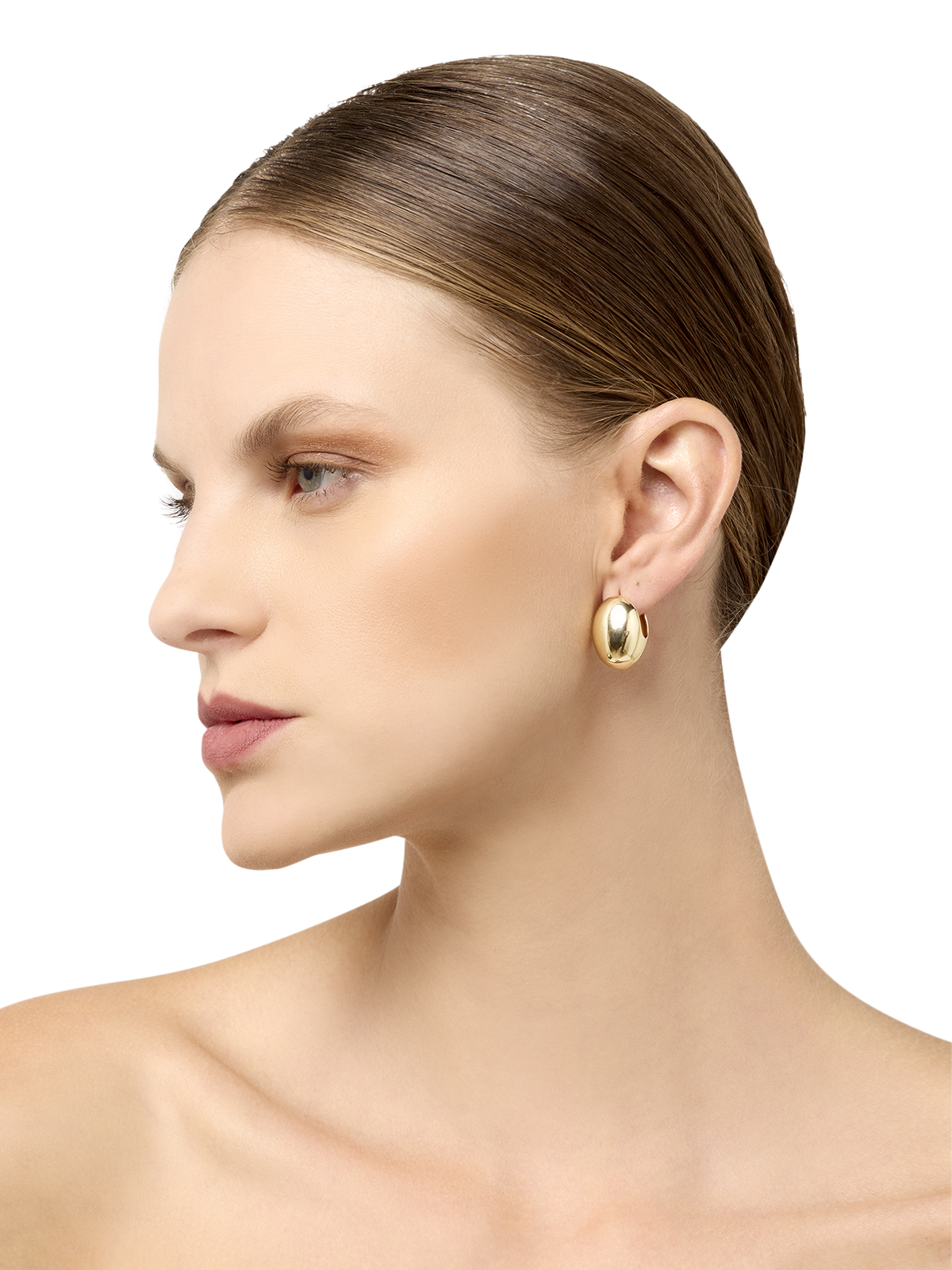 Bridy Gold Button Earrings