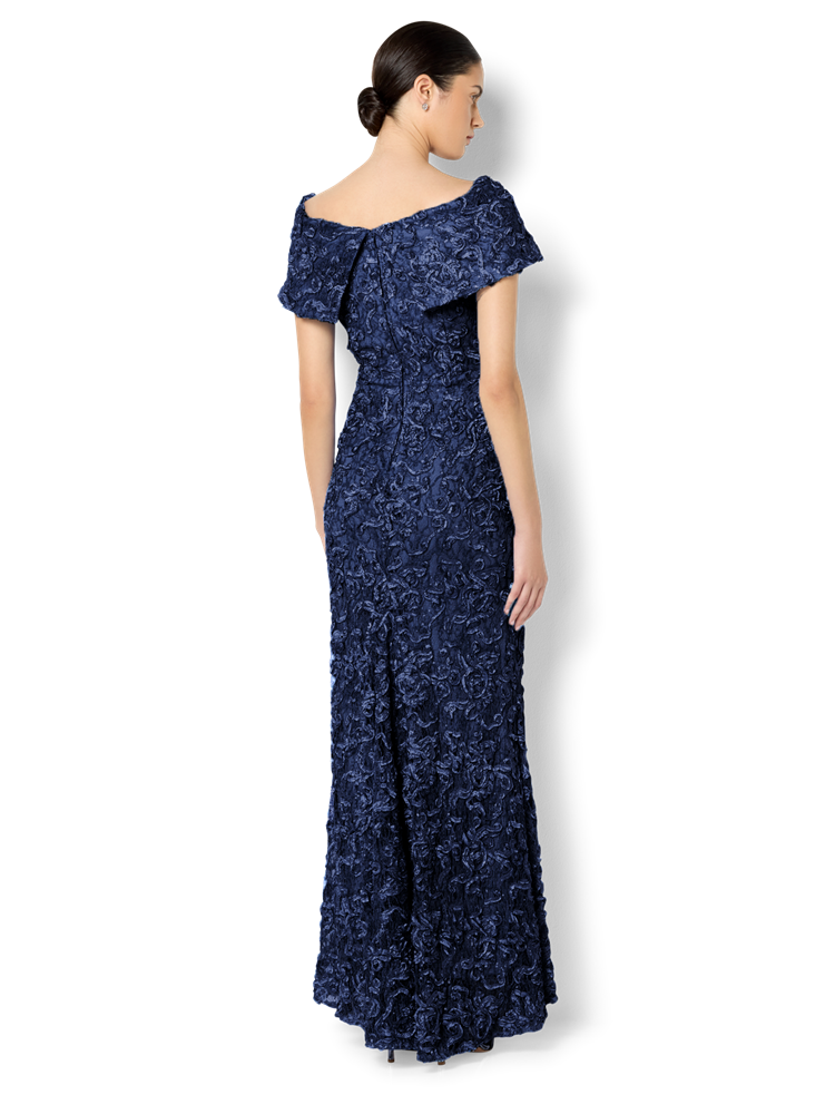 Emerson Navy Off The Shoulder Gown