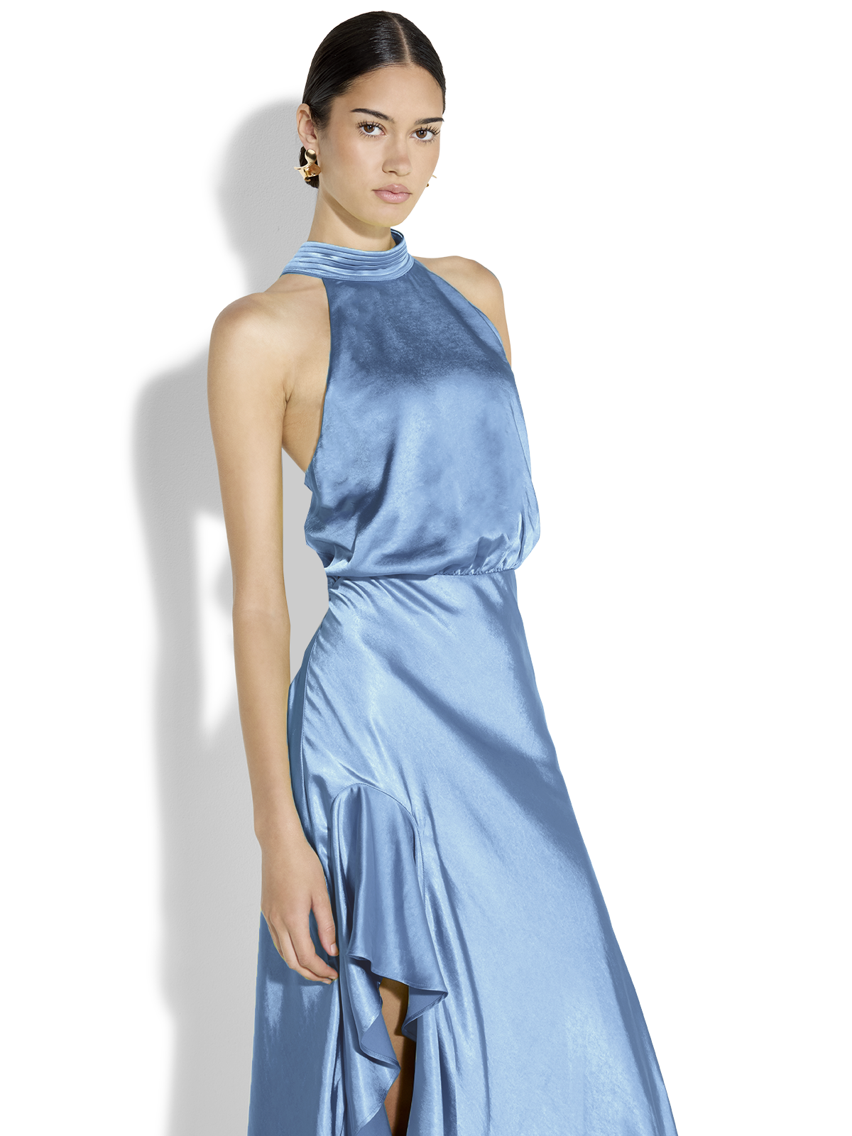 Emery Sky Blue Satin Gown