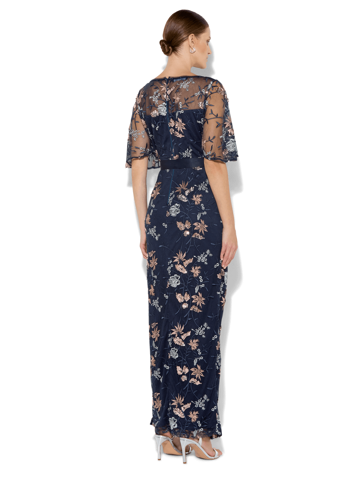 Florence Navy Embroidered Gown