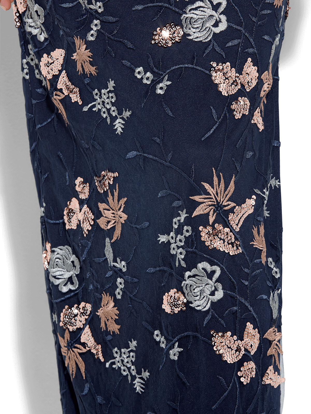 Florence Navy Embroidered Gown