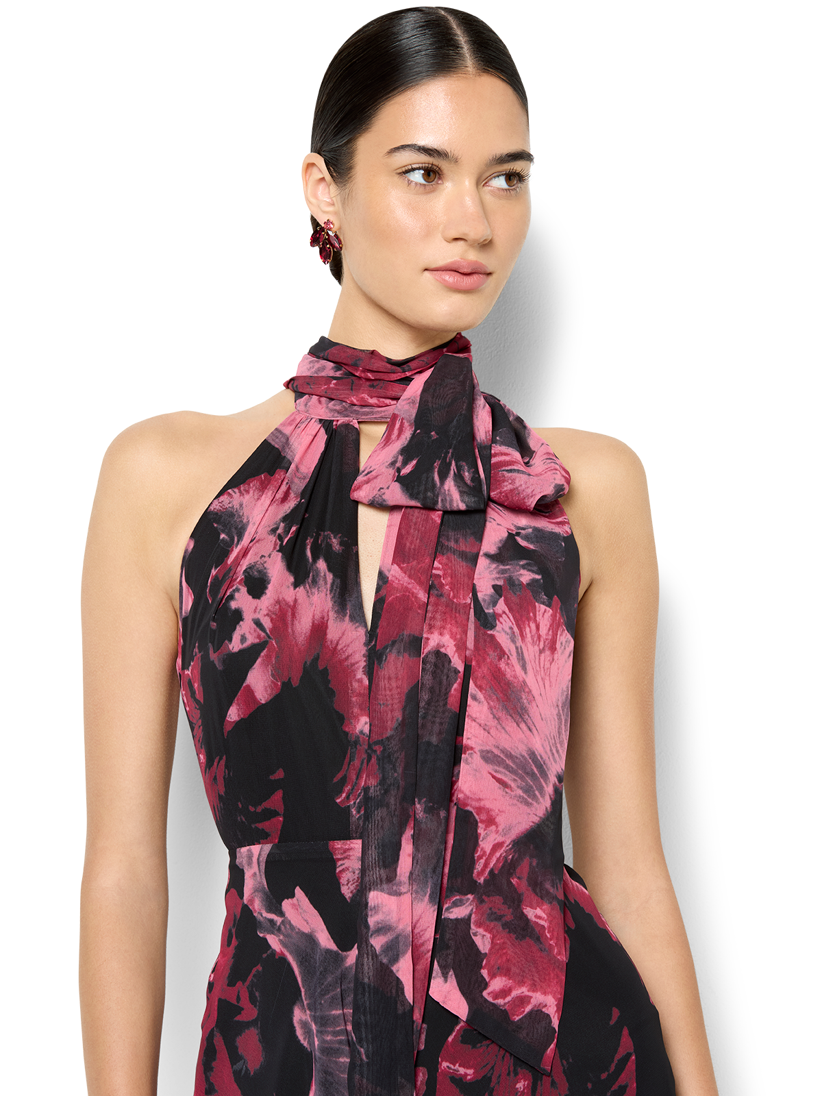 Imogen Merlot Floral Midi Dress