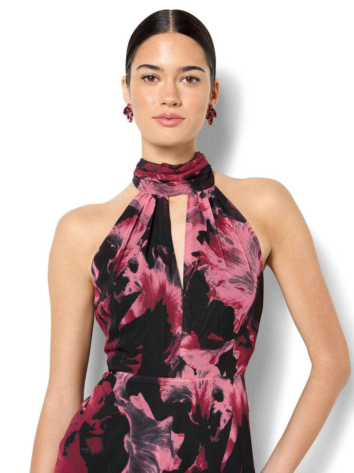 Imogen Merlot Floral Midi Dress