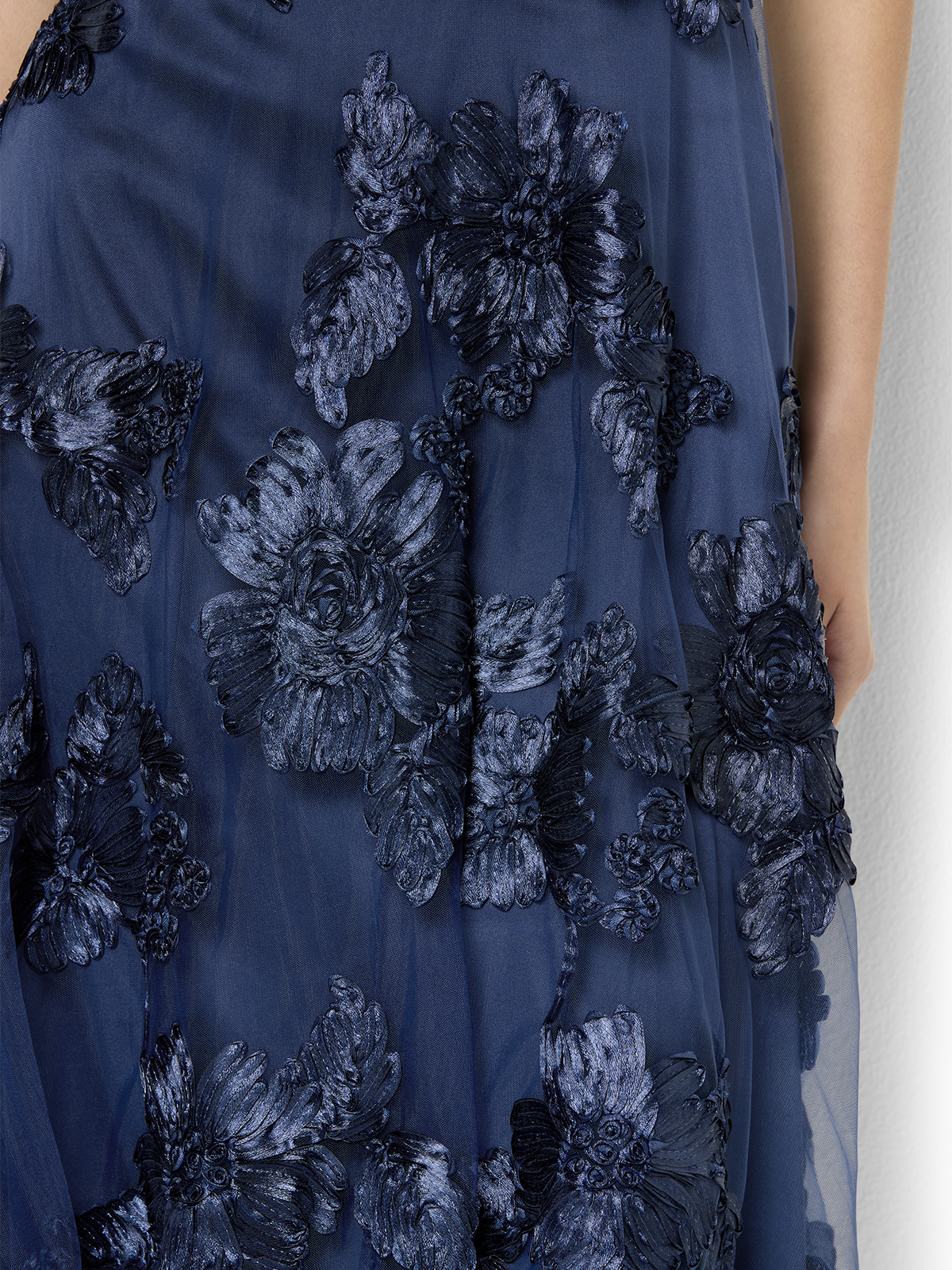 Isha Navy Ribbon Lace Dress