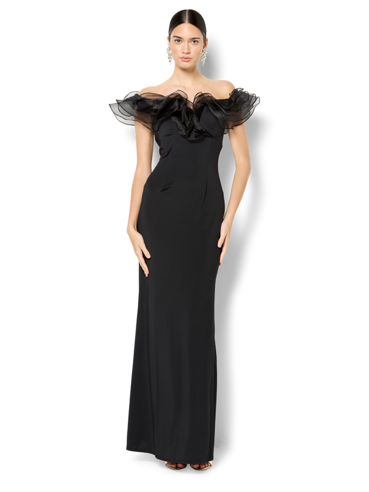 Jaslyn Black Off The Shoulder Gown