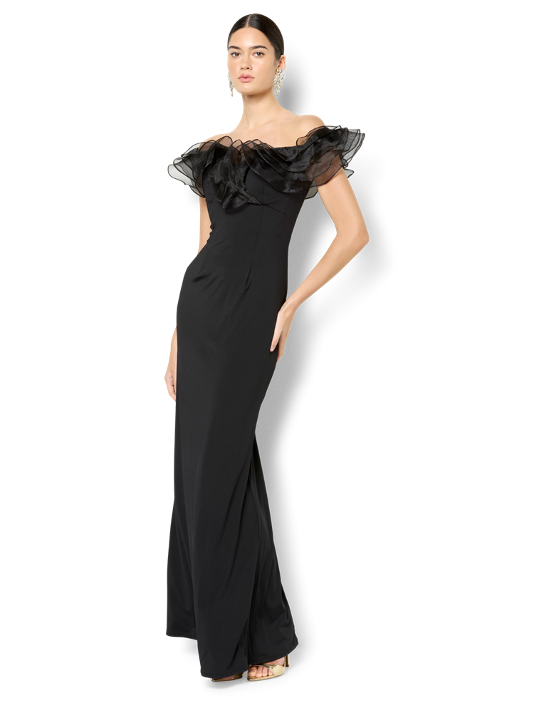 Jaslyn Black Off The Shoulder Gown