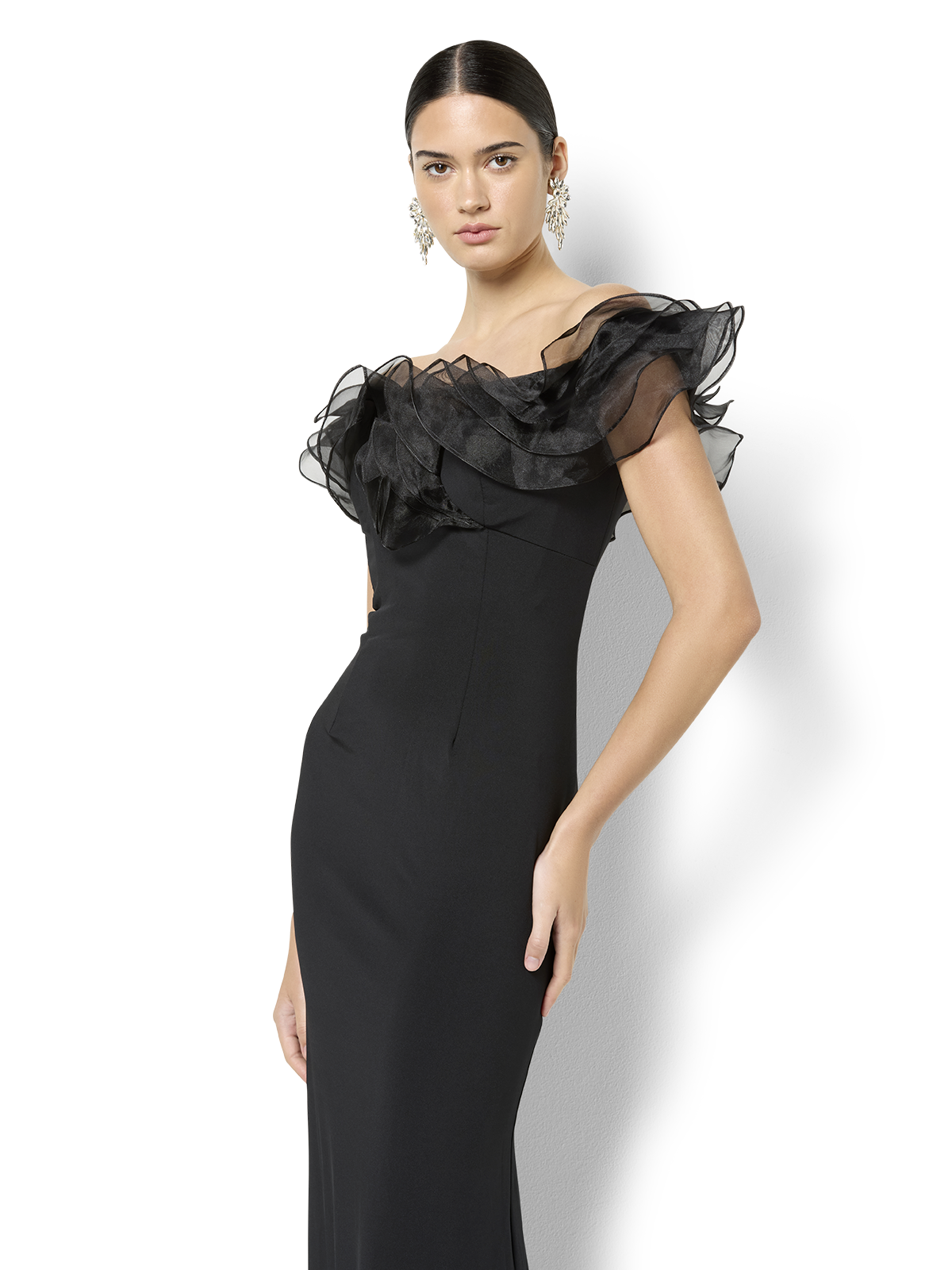 Jaslyn Black Off The Shoulder Gown