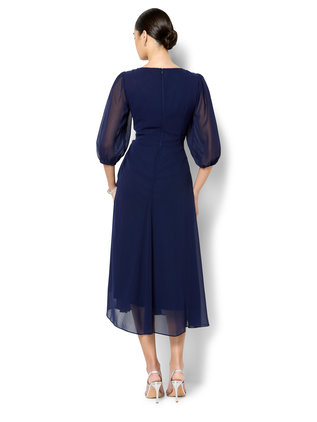 Jones Navy Chiffon Dress