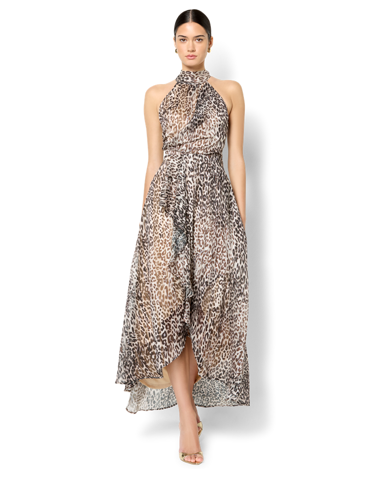 Kamala Animal Print Halter Dress