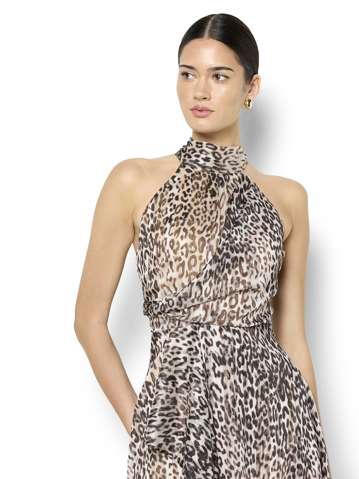 Kamala Animal Print Halter Dress
