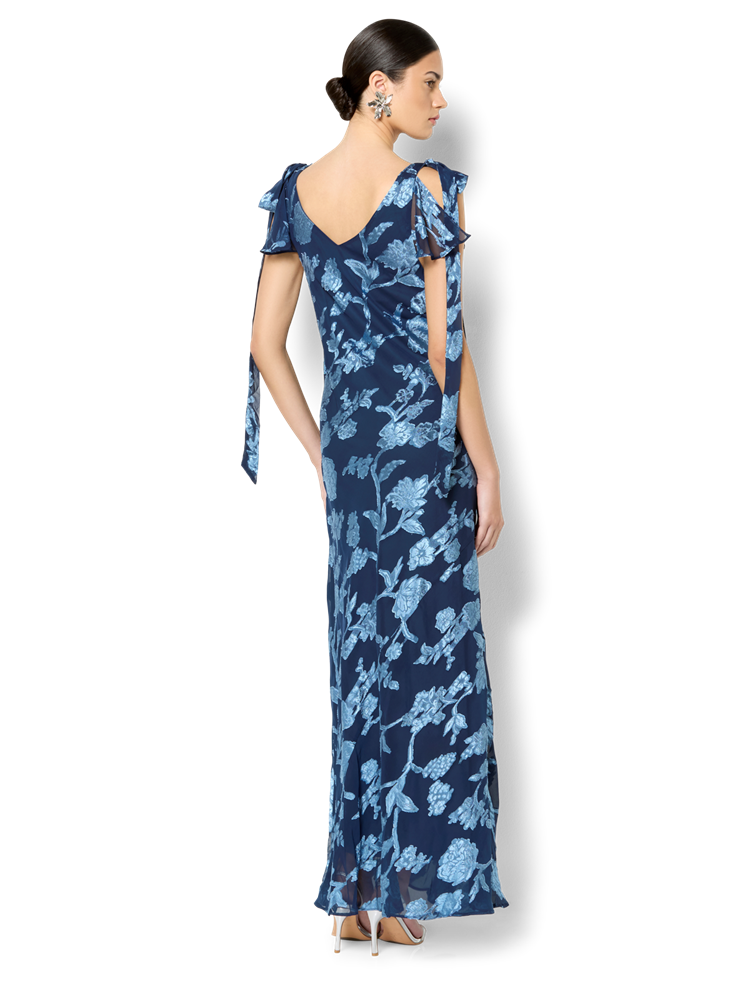 Kavari Navy Sky Midi Dress