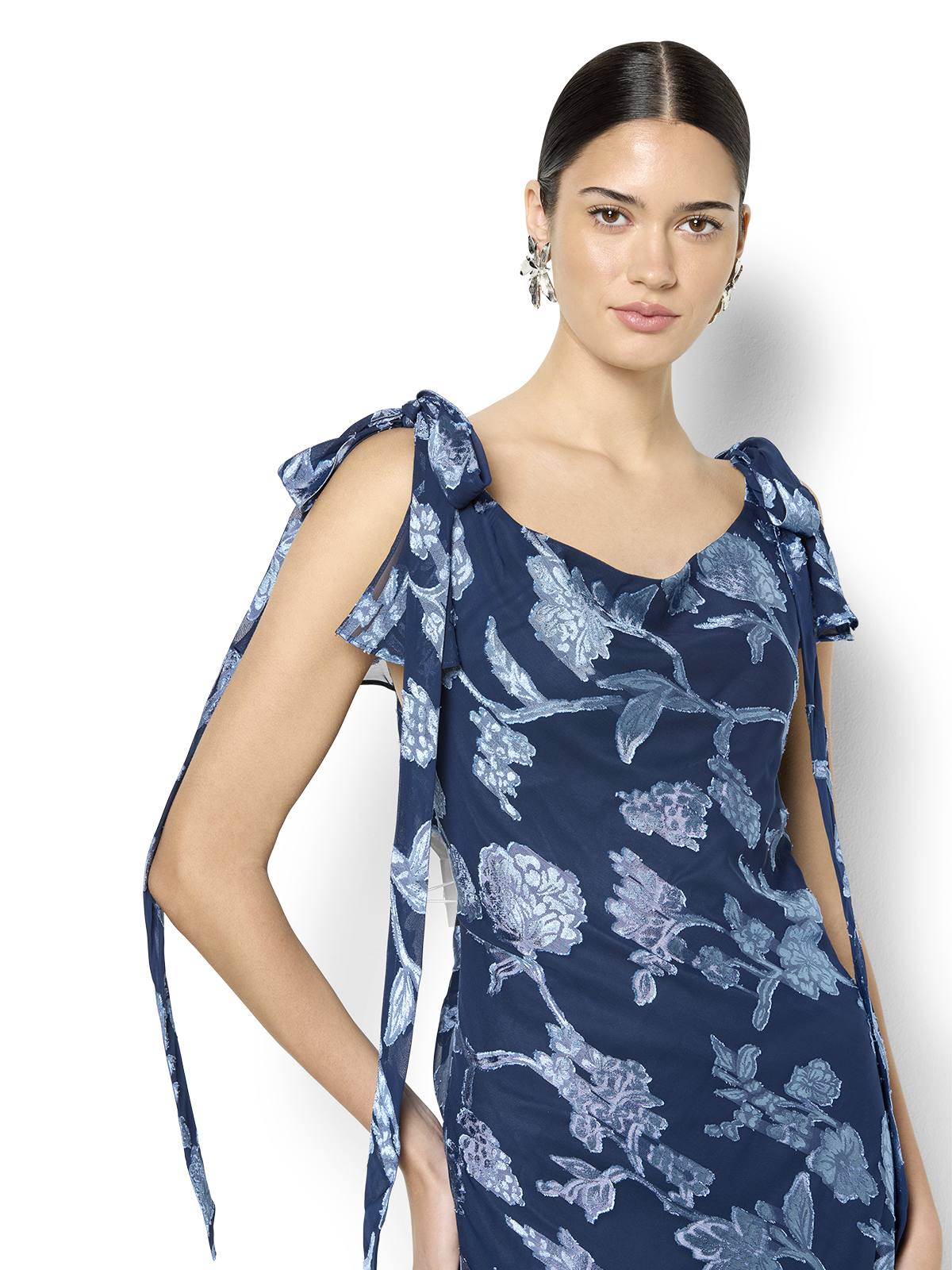Kavari Navy Sky Midi Dress
