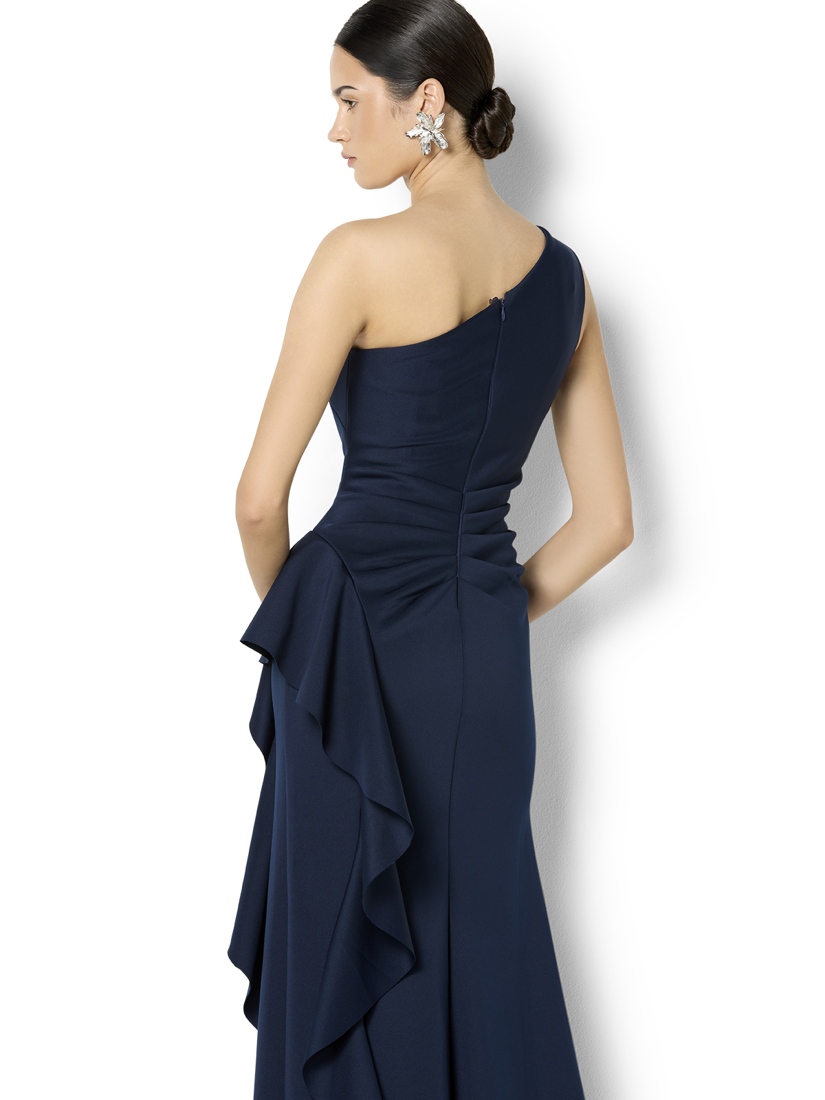 Lottie Navy One Shoulder Gown