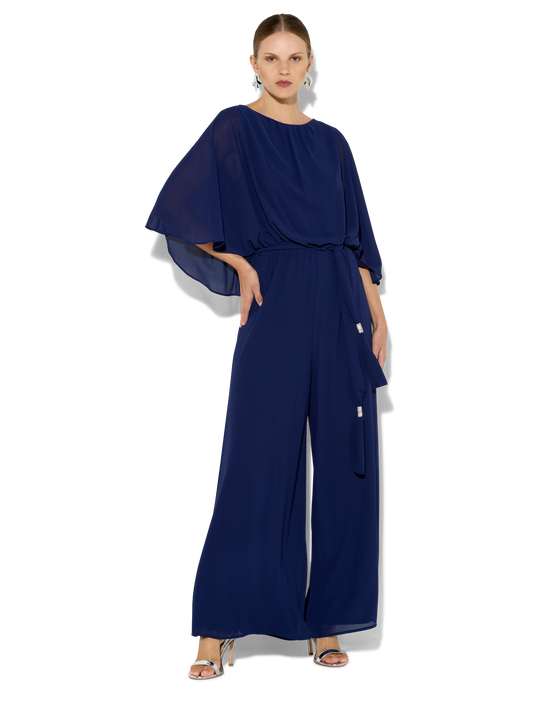 Lucien Navy Chiffon Jumpsuit