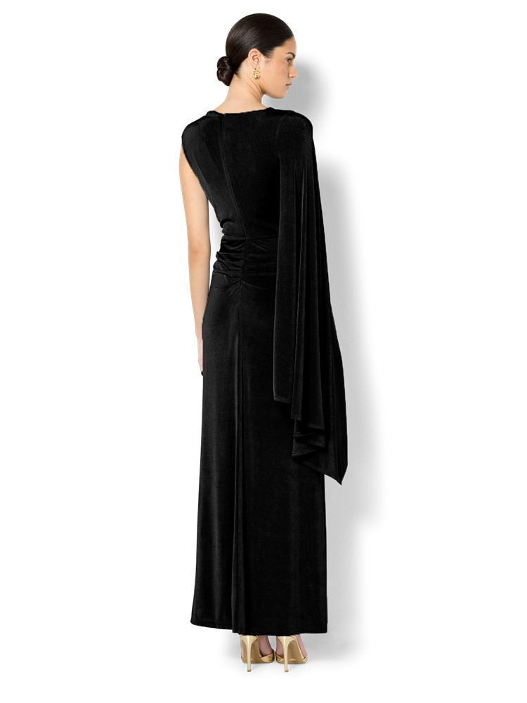 Marnie Black Cape Sleeve Maxi