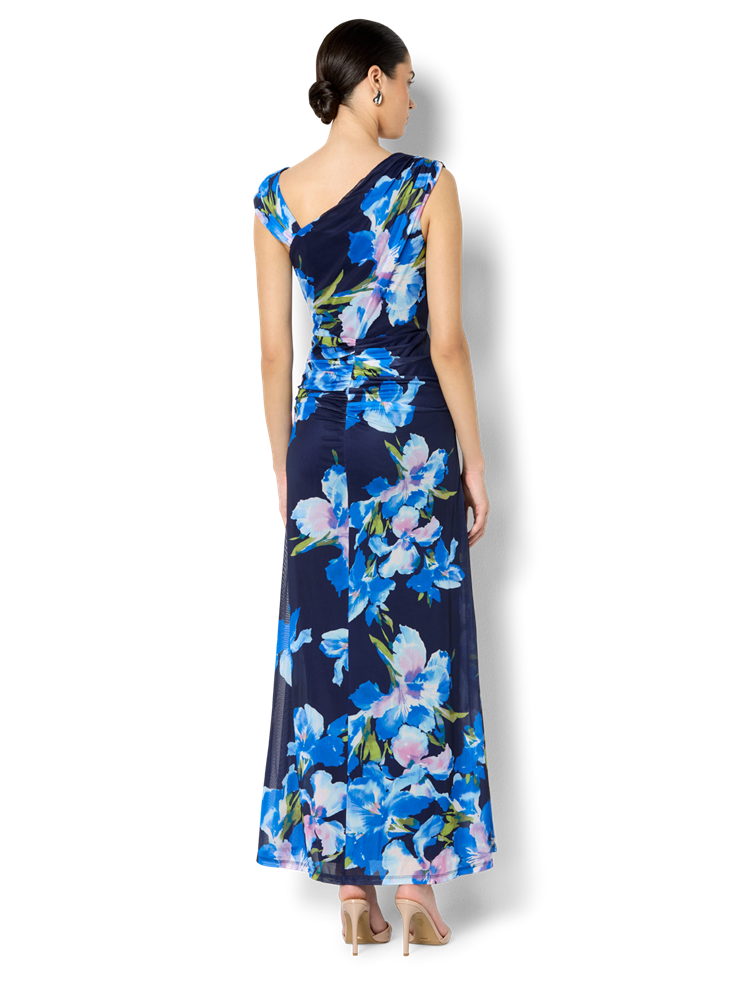 Marlie Navy Floral Print Mesh Dress