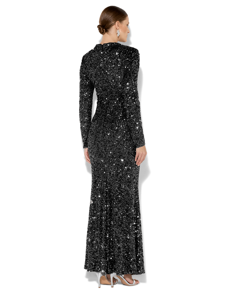 Rapture Black Sequin Gown