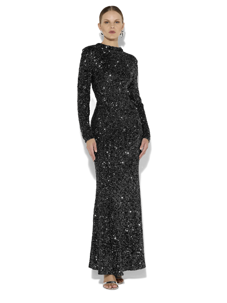 Rapture Black Sequin Gown