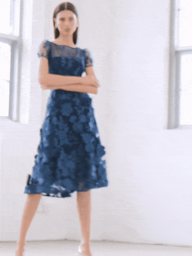 Reece Navy Embroidered Dress