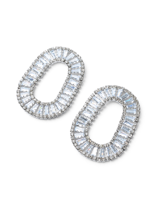 Cami Silver Crystal Earrings