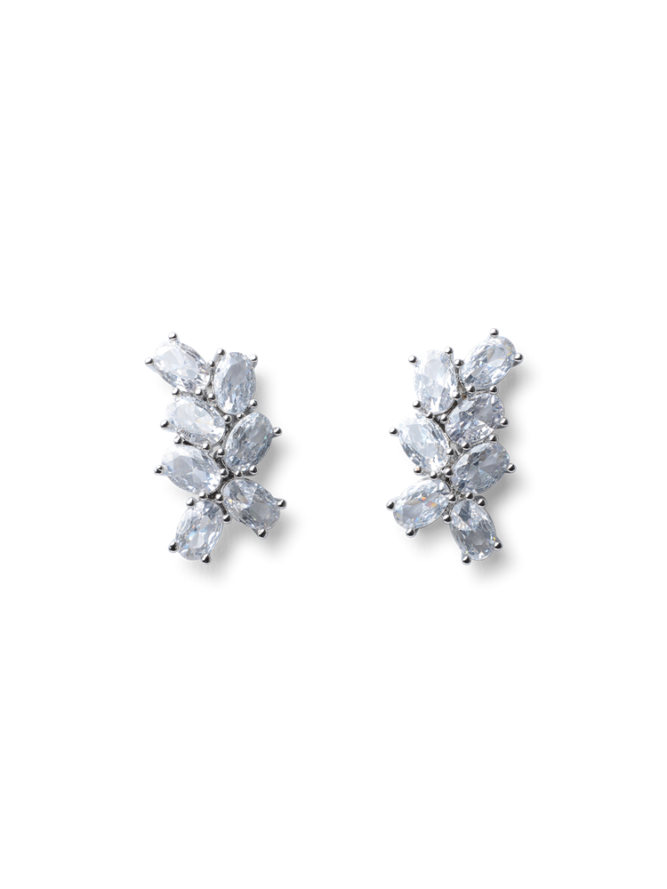 Holly Silver Crystal Earrings