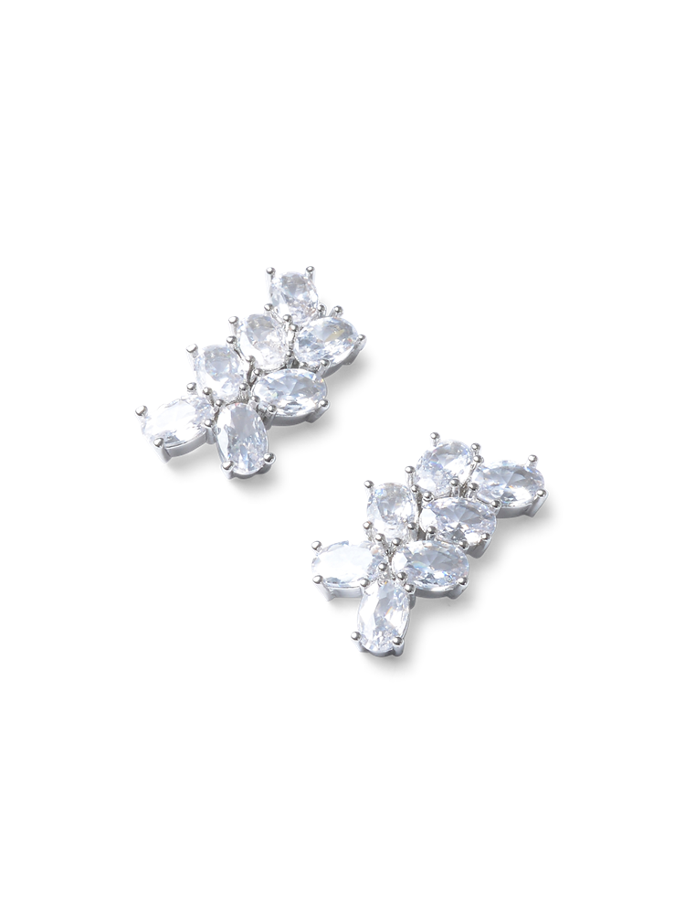 Holly Silver Crystal Earrings