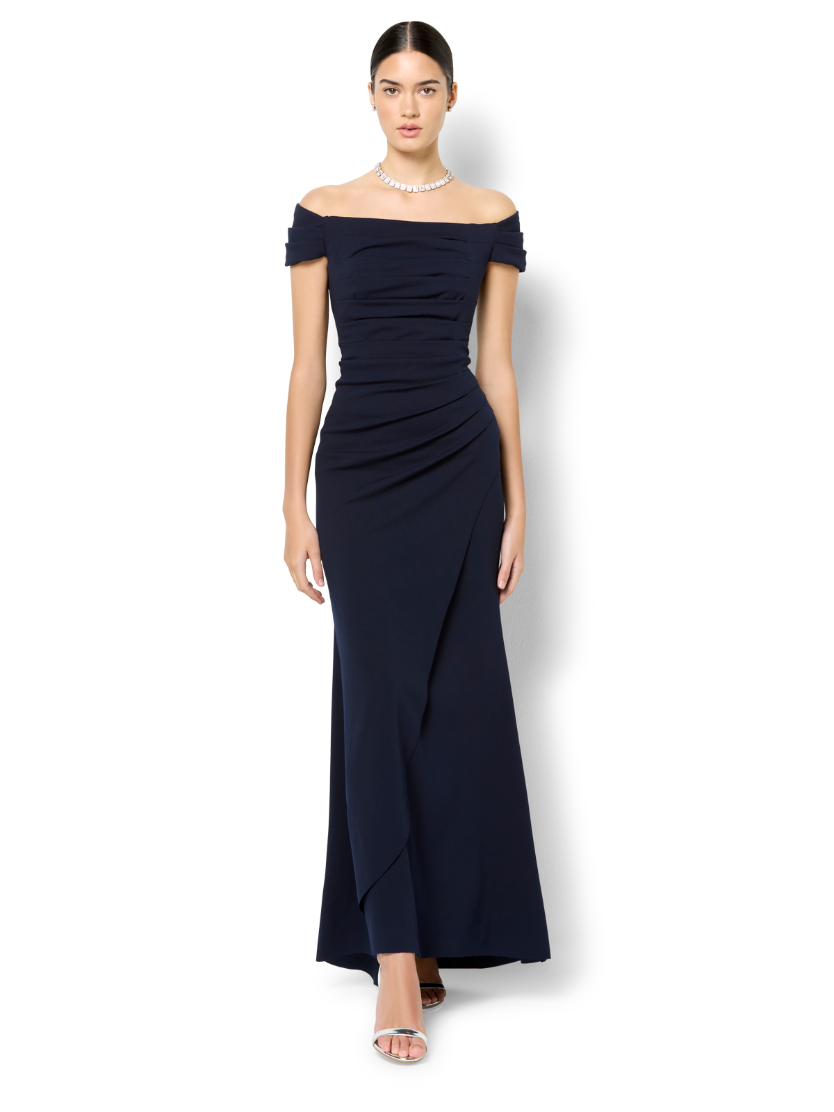 Remi Navy Off The Shoulder Gown