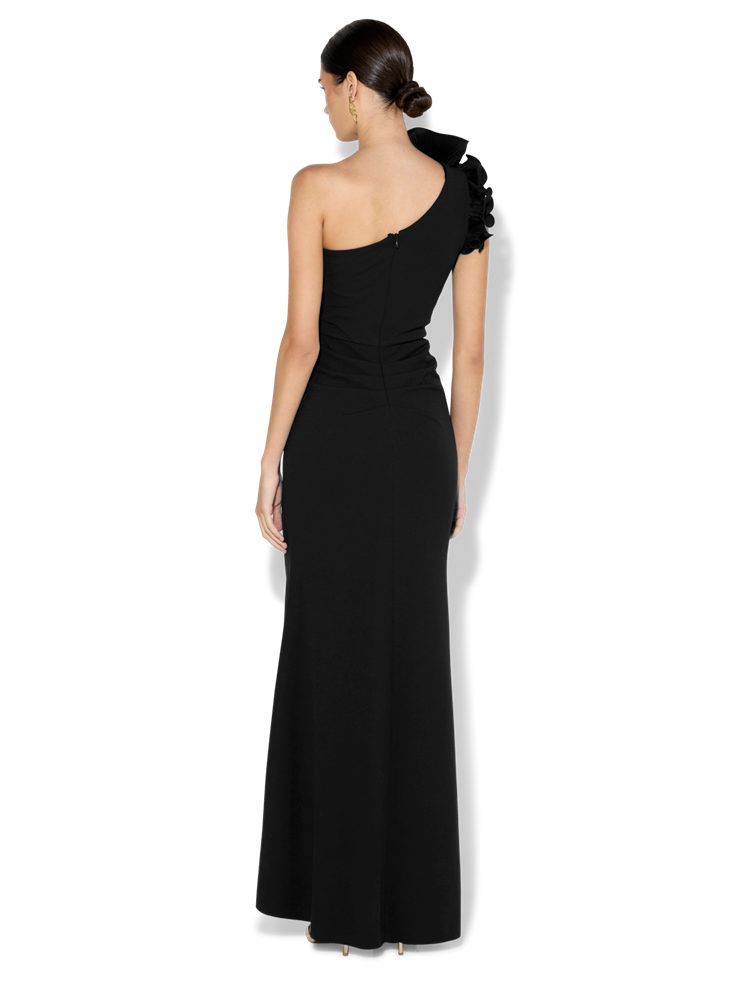 Sandro Black One Shoulder Gown