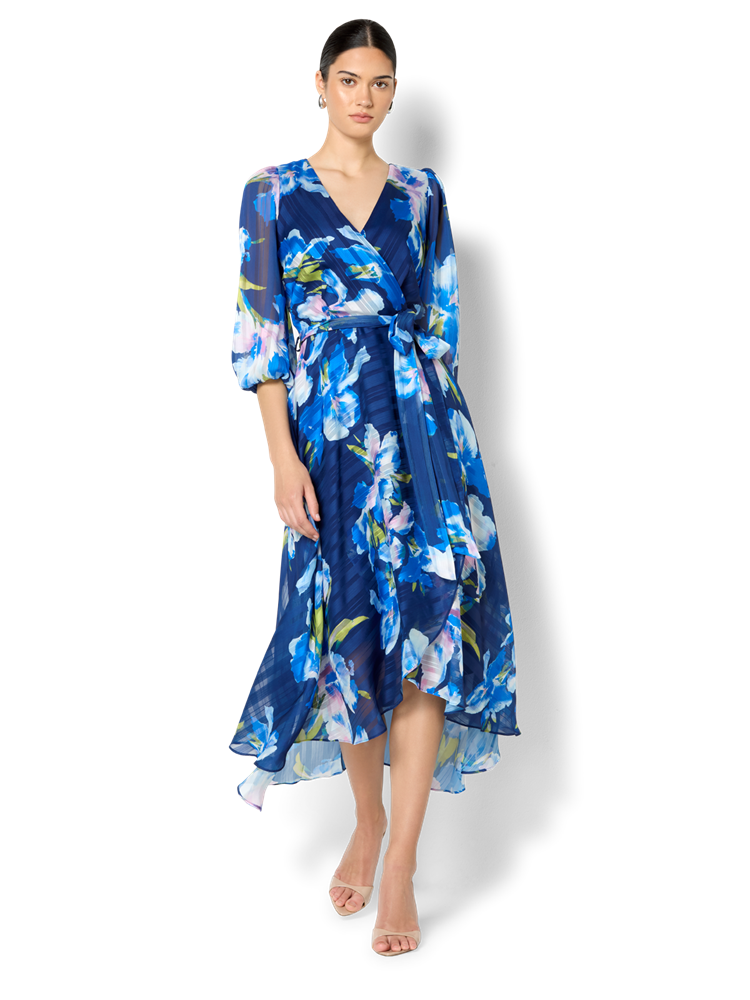 Suri Navy Pink Printed Dress