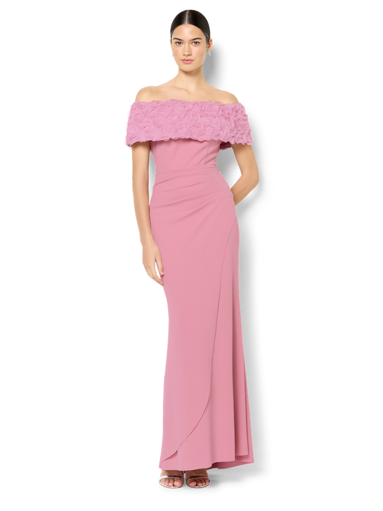 Toni Pink Off The Shoulder Gown