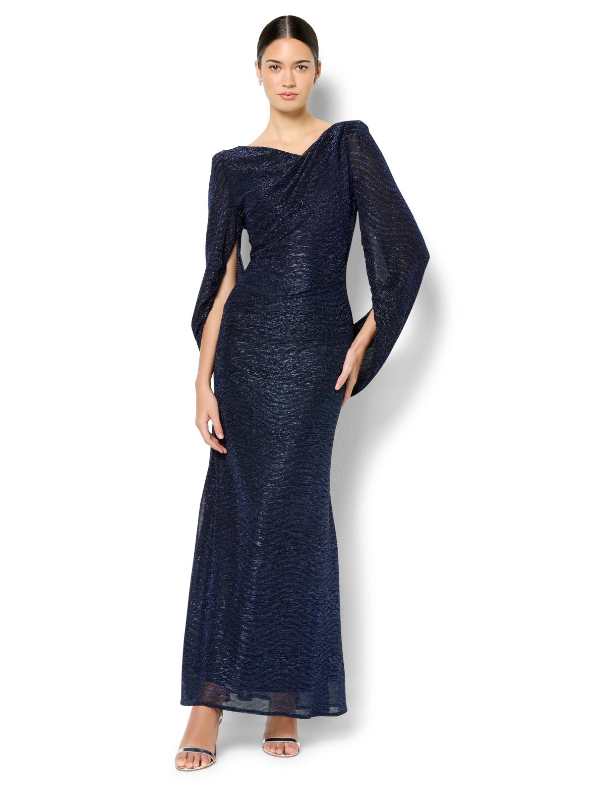 Vivian Navy Metallic Gown