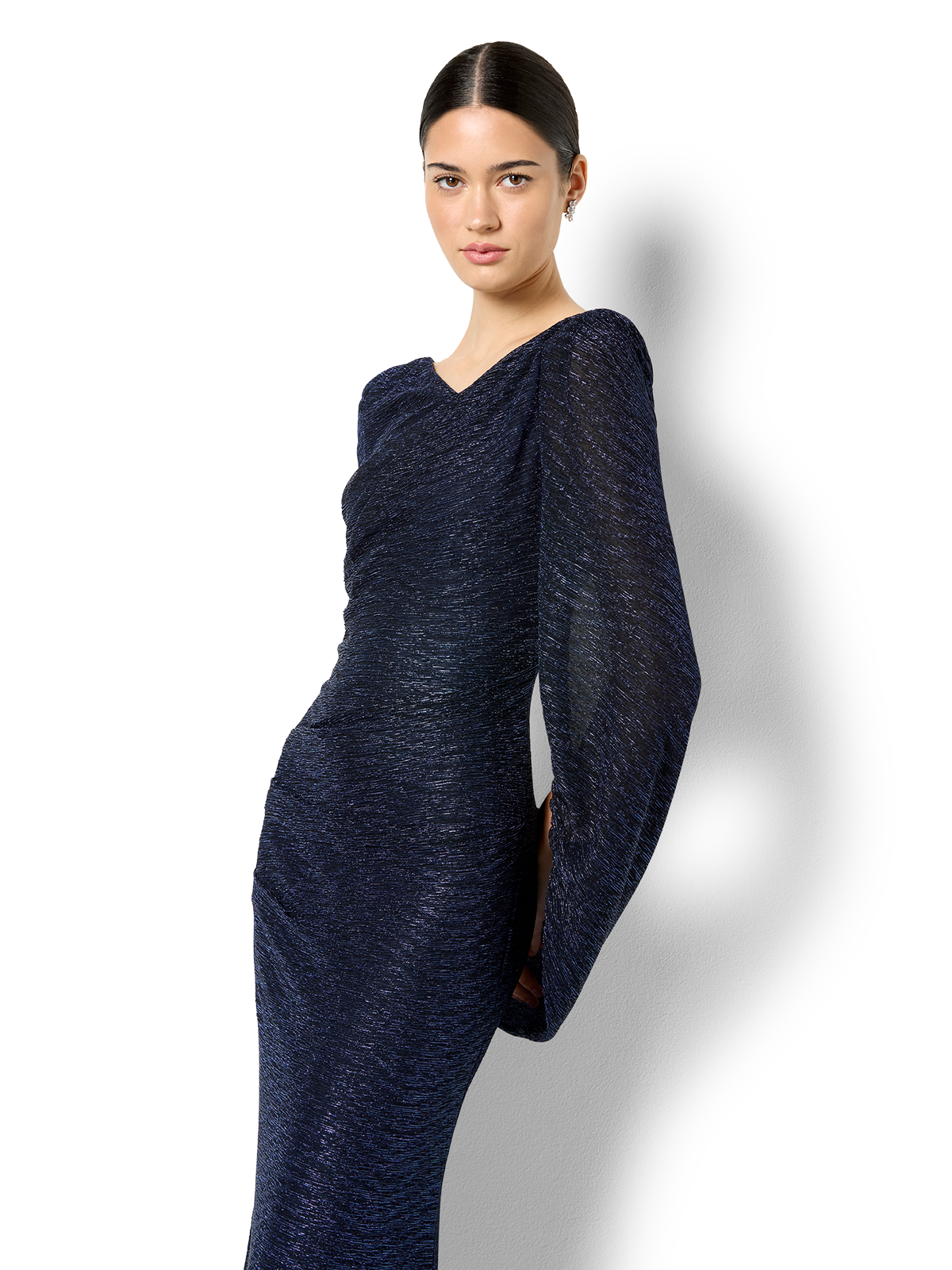 Vivian Navy Metallic Gown