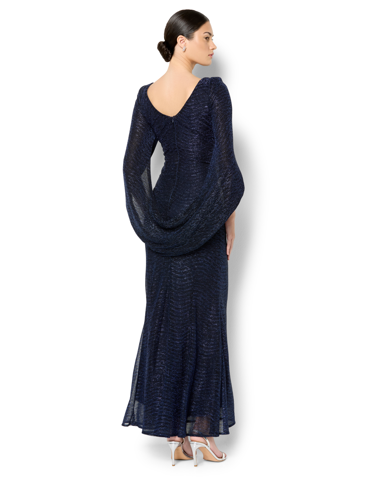 Vivian Navy Metallic Gown