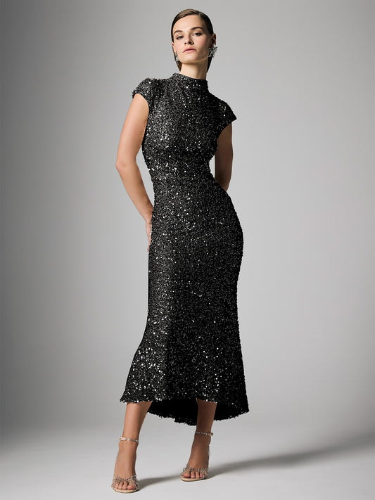 Zahra Black Sequin Dress