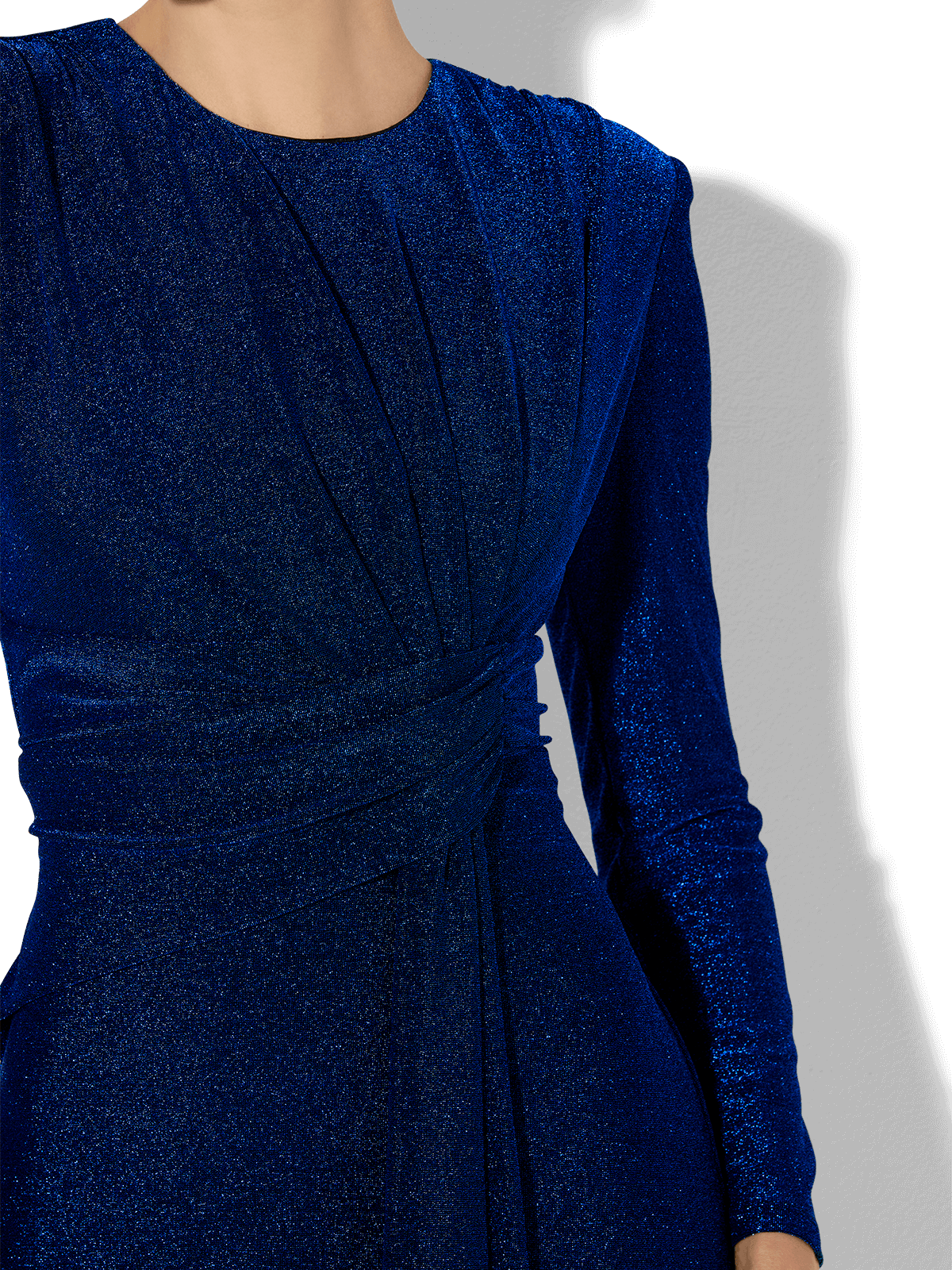 Zoe Sapphire Metallic Knit Gown