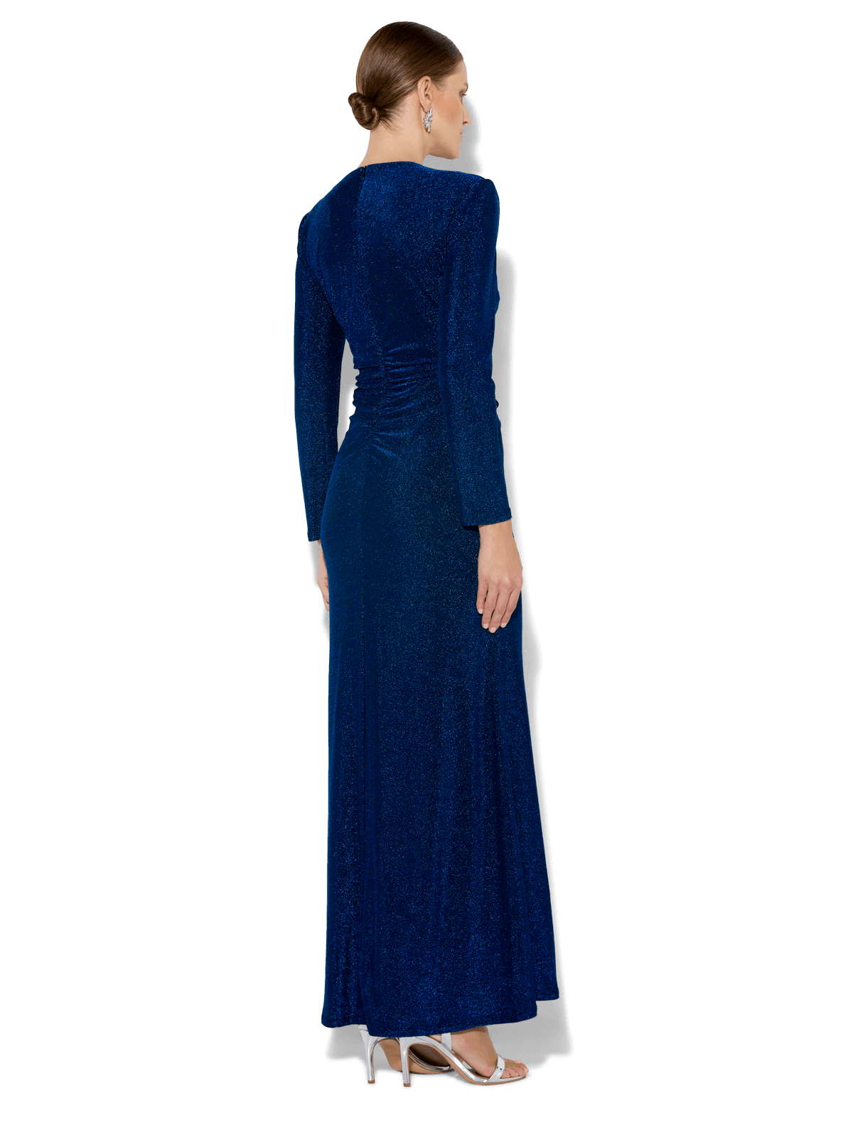 Zoe Sapphire Metallic Knit Gown