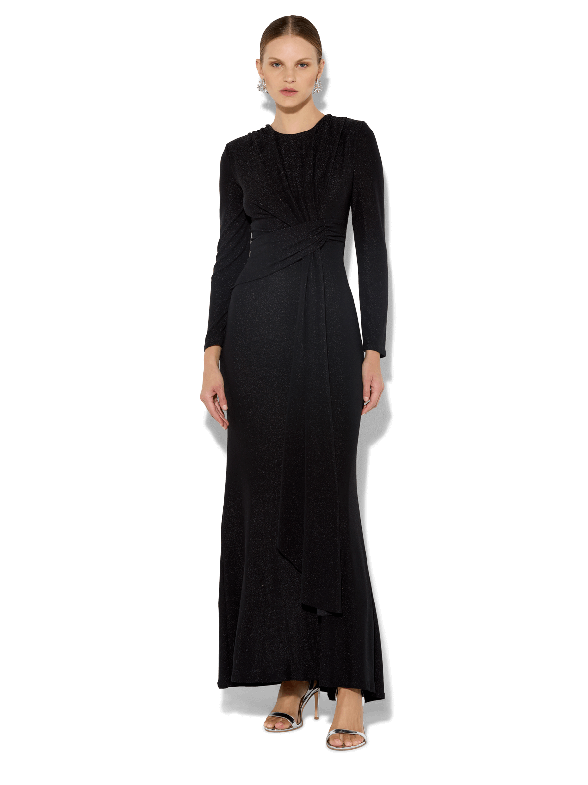 Zoe Black Metallic Knit Gown
