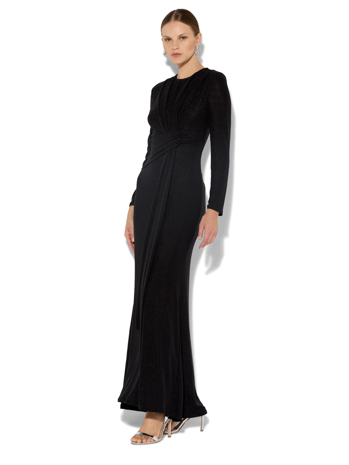 Zoe Black Metallic Knit Gown