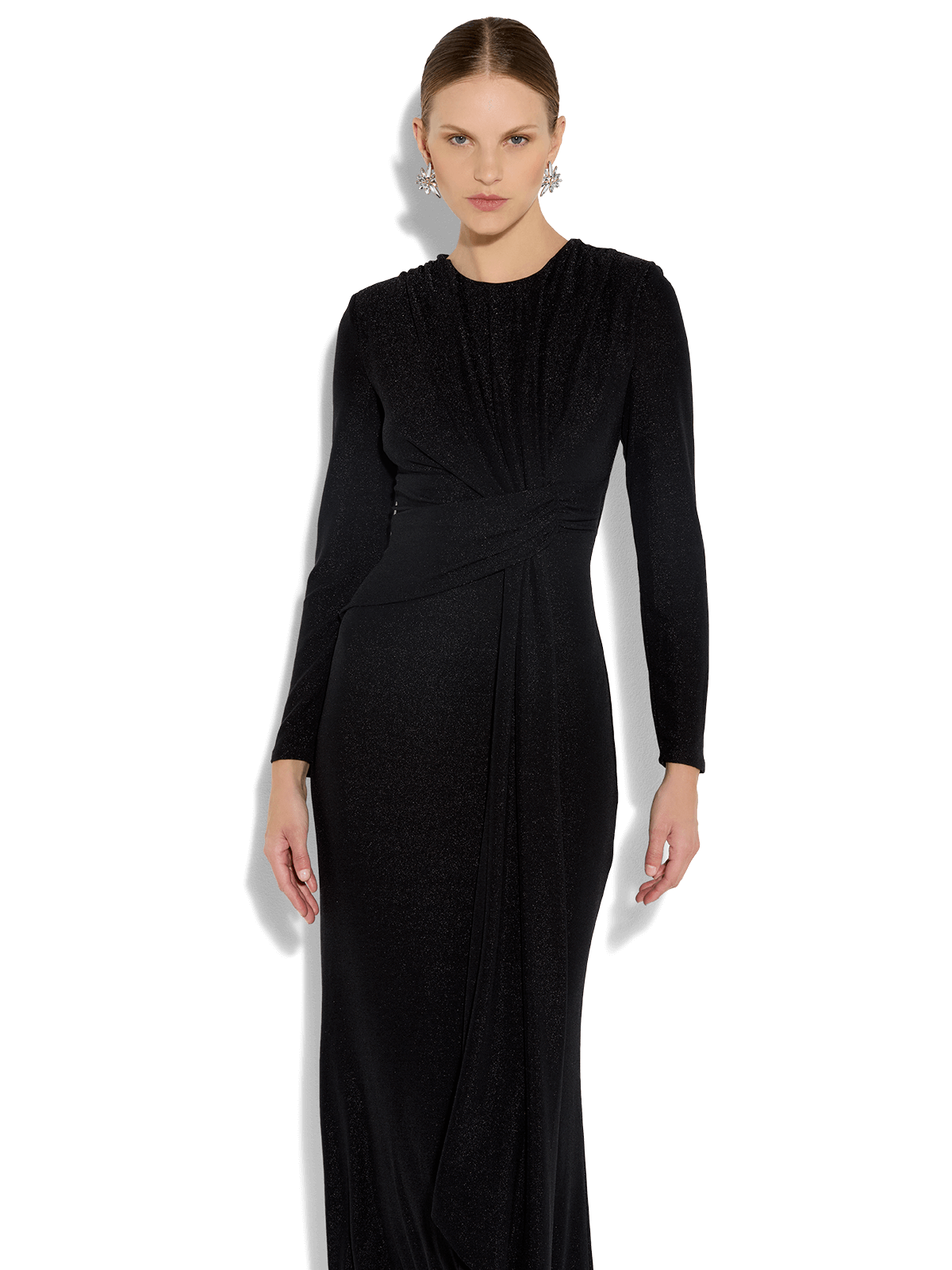 Zoe Black Metallic Knit Gown