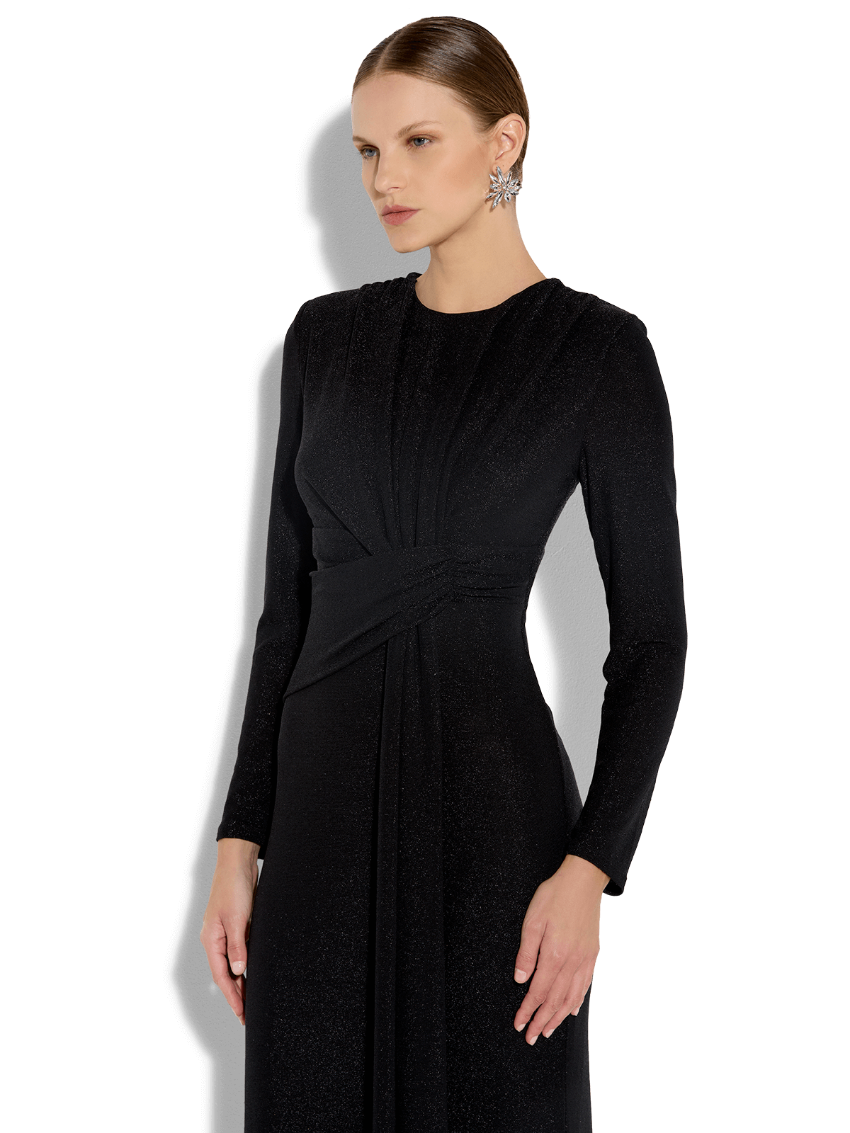 Zoe Black Metallic Knit Gown